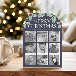 Merry Mistletoe   Holiday Photo Collage Card
