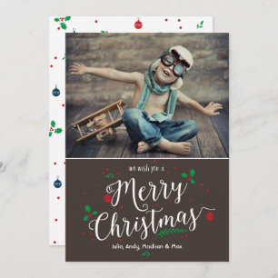 Merry Mistletoe in Bark 1 Photo Holiday Card