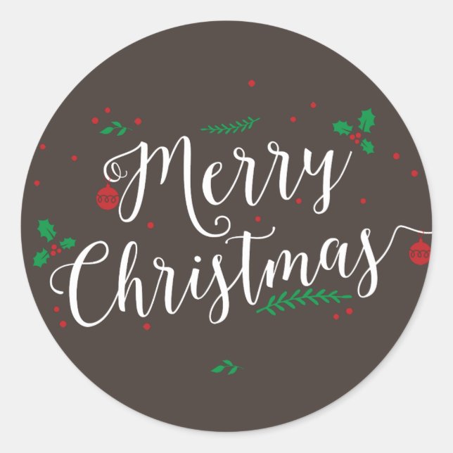 Merry Mistletoe in Bark Christmas Holiday Sticker (Front)