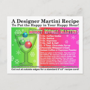 Merry Mocha Christmas Martini Recipe Postcard