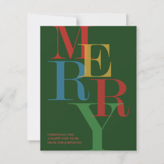 MERRY Modern Bold Photo Christmas Holiday Card