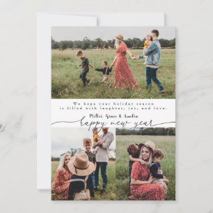 Merry modern calligraphy Christmas 3 Holiday Card