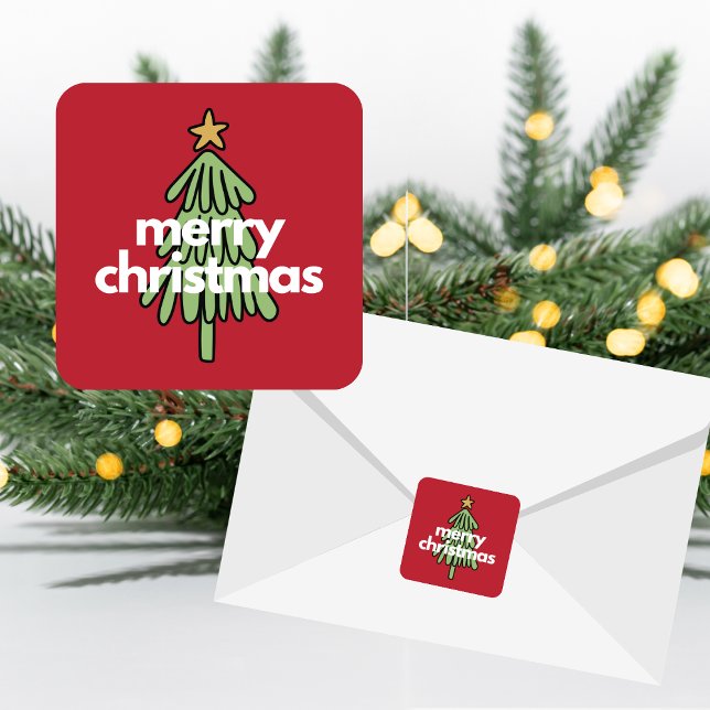 Merry Modern Minimalist Christmas Tree Stickers (Creator Uploaded)