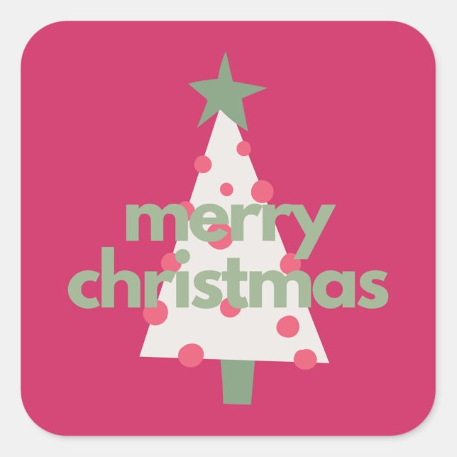 Merry Modern Minimalist Pink Christmas Stickers (Creator Uploaded)