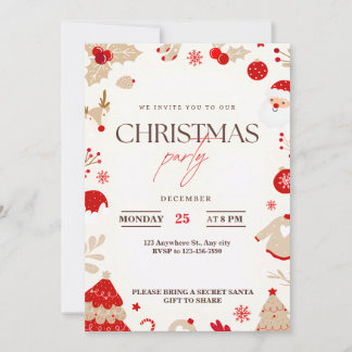 Merry Moments Elegant Christmas Party Invitations