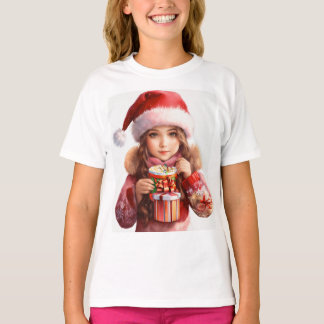 Merry Moments - Festive Girl by the Tree T-shirt