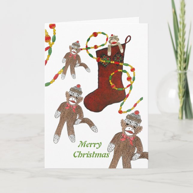 Merry Monkey Christmas Card (Front)