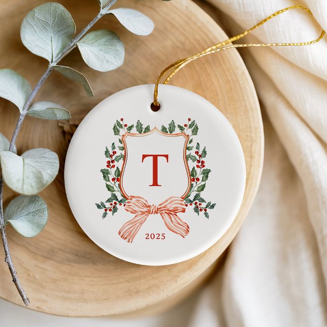 MERRY MONOGRAM Photo Ceramic Tree Decoration (Creator Uploaded)