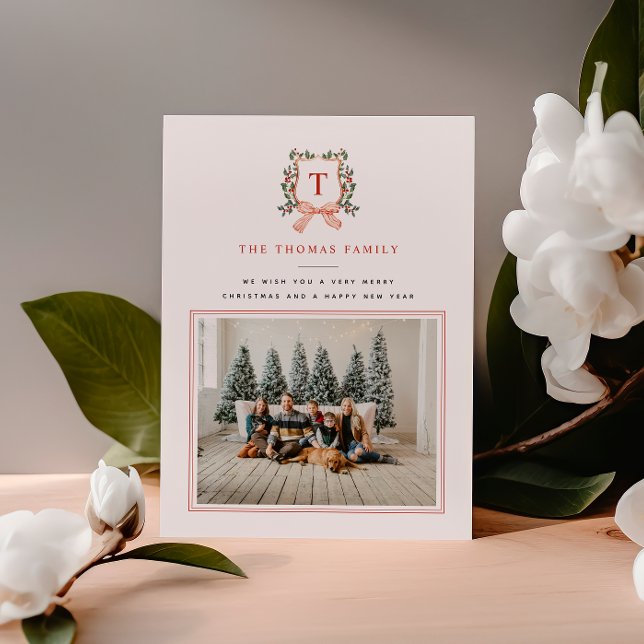 MERRY MONOGRAM Photo Holiday Card (Creator Uploaded)