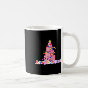 Merry Montessori Pink Tower Christmas Tree Teacher Coffee Mug