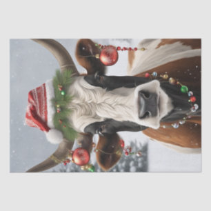 Merry Moo-mas: Cow Dressed for Christmas Decoupage Tissue Paper