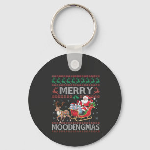 Merry MooDengmas Moo Deng Christmas Santa Hippo Key Ring