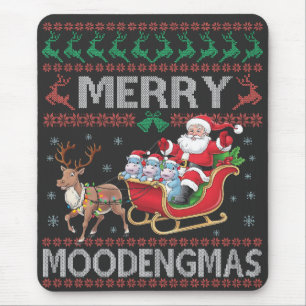 Merry MooDengmas Moo Deng Christmas Santa Hippo Mouse Mat