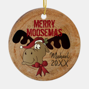 Merry Moosemas Ceramic Tree Decoration