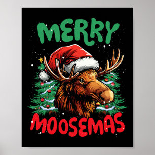 Merry Moosemas Funny Christmas Duck Lover Poster