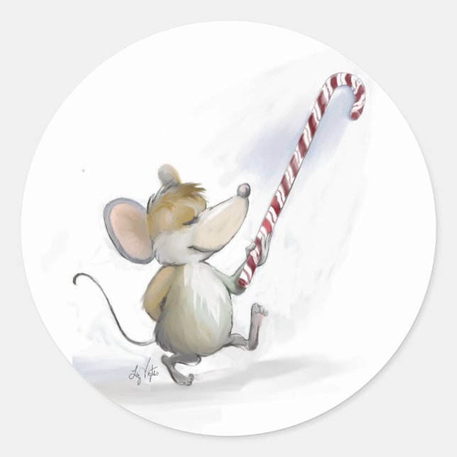 Merry Mouse Moe Holiday Stickers (Front)
