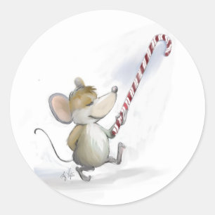 Merry Mouse Moe Holiday Stickers