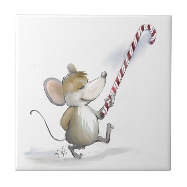 Merry Mouse Moe Holiday Tile (Front)
