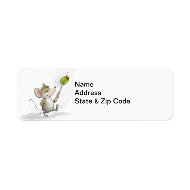 Merry Mouse Moe with Olive Address Labels (Front)