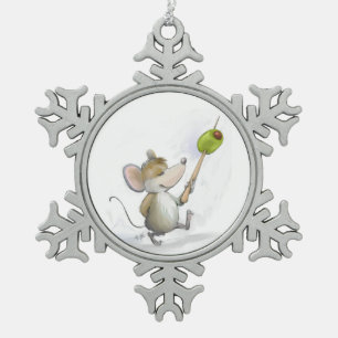 Merry Mouse Moe with Olive Snowflake Ornament