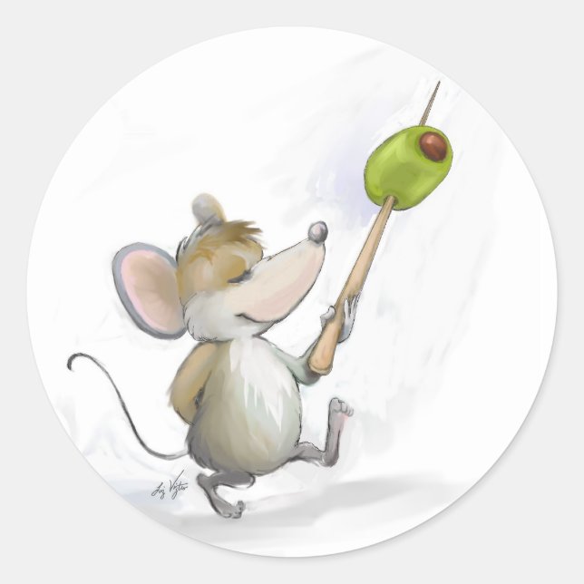 Merry Mouse Moe with Olive Stickers (Front)