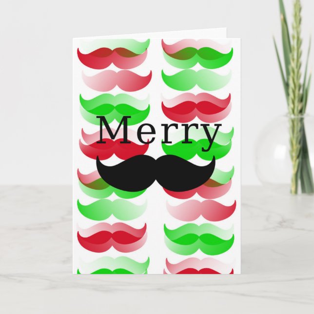 Merry Moustache Holiday Card (Front)