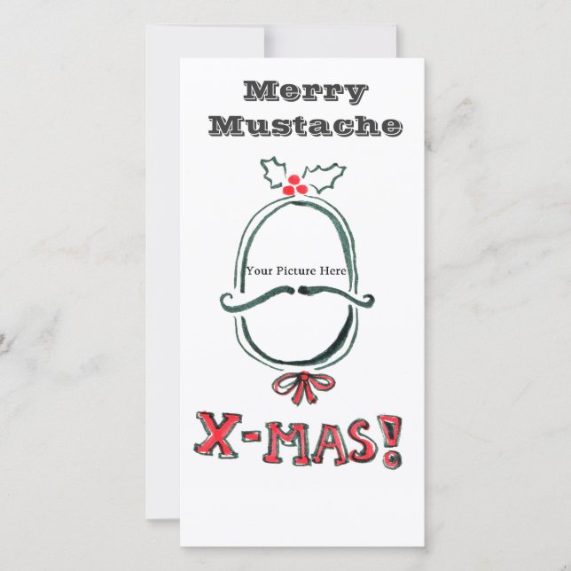 Merry Moustache Photo Card (Front)