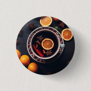 Merry & Mulled Cosy Holiday Drink 3 Cm Round Badge