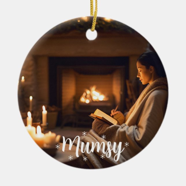 Merry & Mumsy, Cosy Holiday Moments Ceramic Tree Decoration (Front)