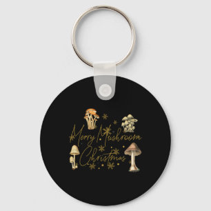 Merry Mushroom Christmas Key Ring