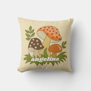 Merry Mushroom with Custom Name Cushion