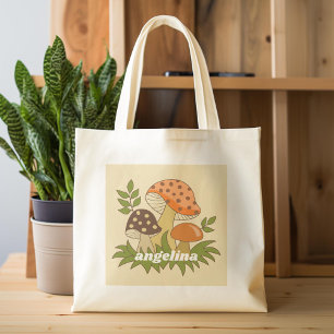 Merry Mushroom with Custom Name Tote Bag