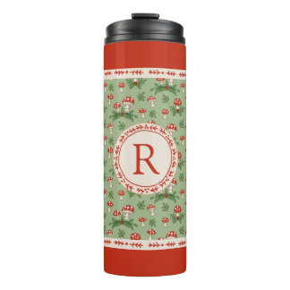 Merry Mushrooms Monogram Thermal Tumbler
