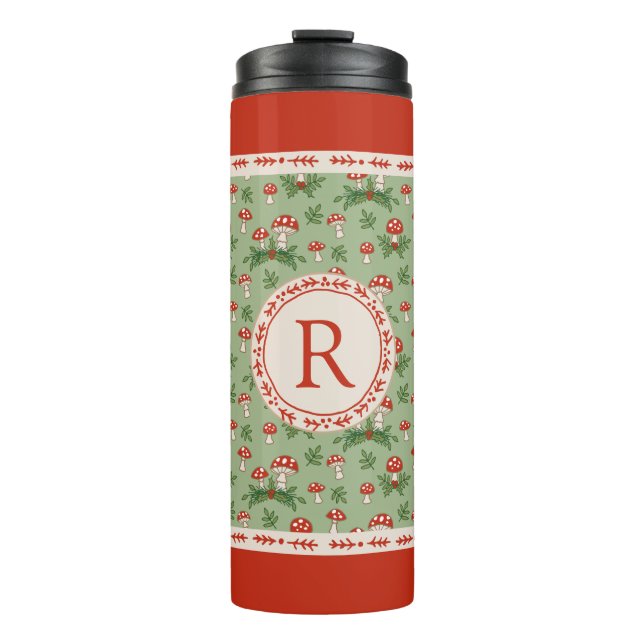 Merry Mushrooms Monogram Thermal Tumbler (Front)