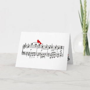 Merry Music Cardinal Christmas Greeting Card