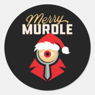 Merry Mystery Eye - Christmas Detective Logic Puzz Classic Round Sticker