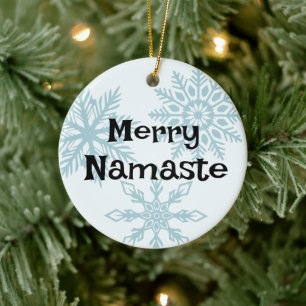 Merry Namaste Christmas Ceramic Tree Decoration