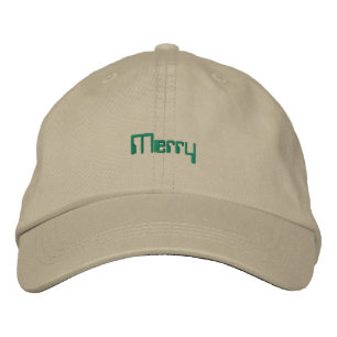 Merry Navy Jolly Vibes Timeless Adjustable-Hat Embroidered Hat