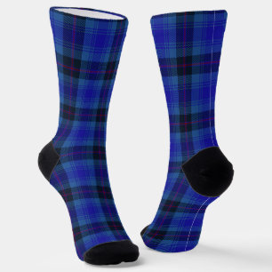 Merry Navy Plaid Tartan Pattern Socks