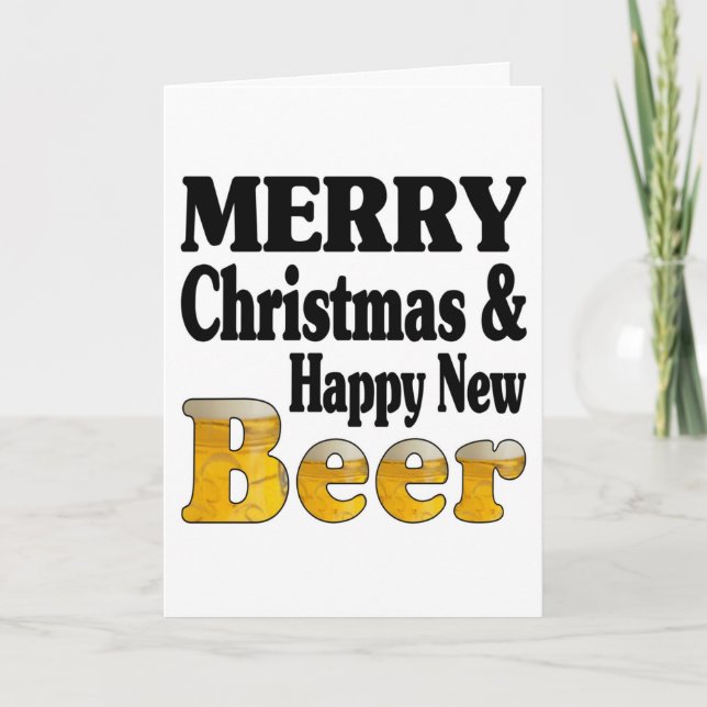 Merry New Beer Card (Front)