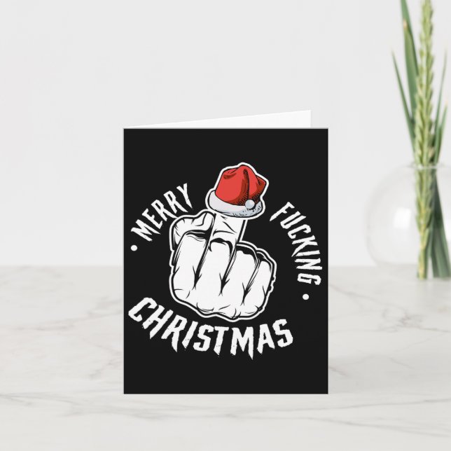 Merry Newnameing Christmas Inappropriate Men Adult Card (Front)