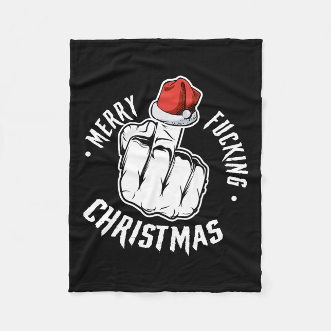 Merry Newnameing Christmas Inappropriate Men Adult Fleece Blanket (Front)