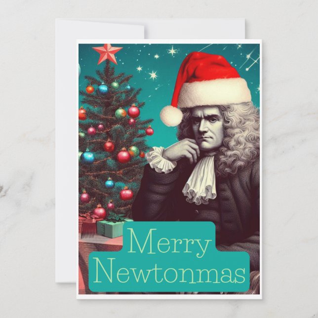 Merry Newtonmas Sir Isaac Newton Holiday Card (Front)