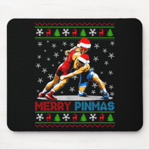 Merry Nmas Ugly Christmas Santa Claus Wrestling Bo Mouse Mat