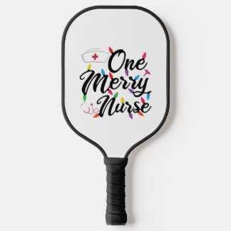 Merry Nurse Christmas Pickleball Paddle
