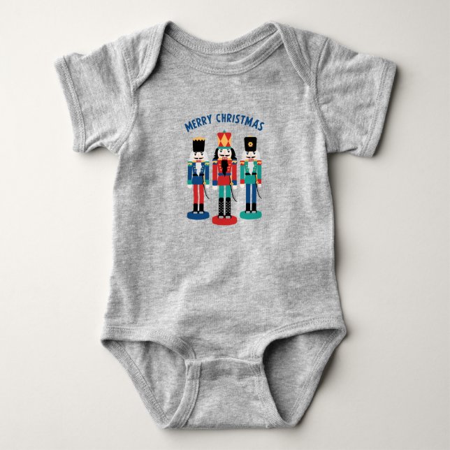 Merry Nutcrackers Baby Bodysuit (Front)