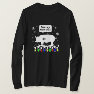 Merry Oink-Mas Snow flakes T-Shirt