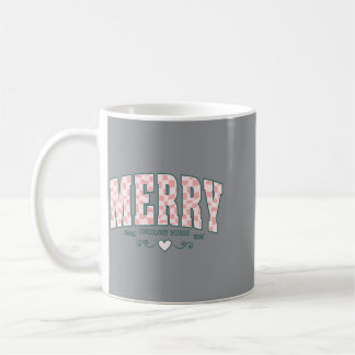 Merry Oncology Nurse Chequered College Christmas Coffee Mug