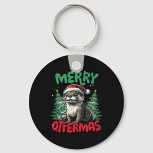 Merry Ottermas Funny Christmas Duck Lover Key Ring