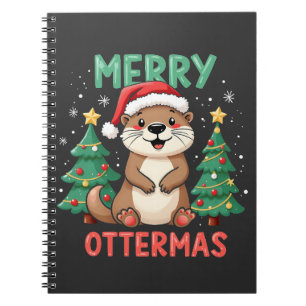 Merry Ottermas Funny Otter Animal Christmas Lovers Notebook